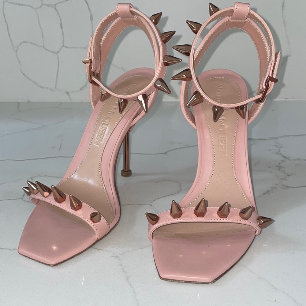 Alexander McQueen Pink Studded Heels - Picture 5 of 5